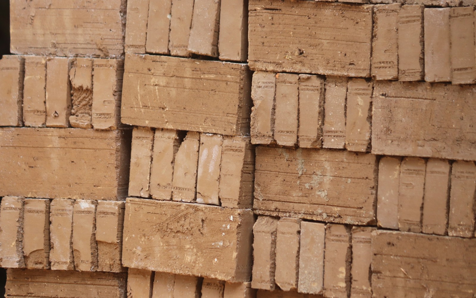 Stacks of clay bricks. Generic industry context.